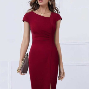 Front Split Office Dress