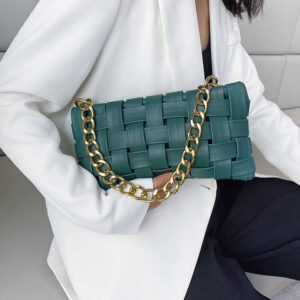 Woven Eco-Leather Clutch