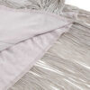 A close up of a blanket with fringes on it, resembling a Flapper Mini Dress with Headband.