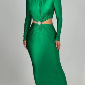 Elegant Turtleneck Evening Dress