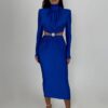 Elegant Turtleneck Evening Dress
