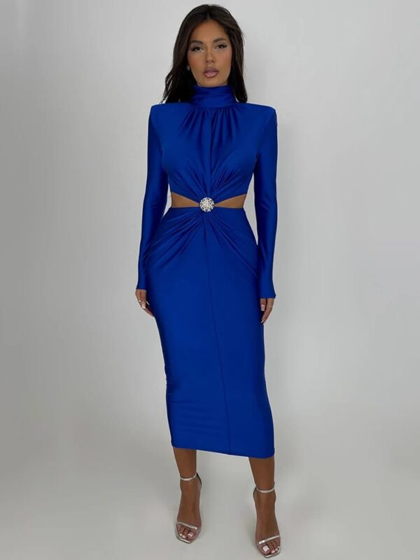 Elegant Turtleneck Evening Dress