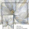 Abstract SCANDINAVIAN FLOWER canvas painting with neutral tones and gold accents.